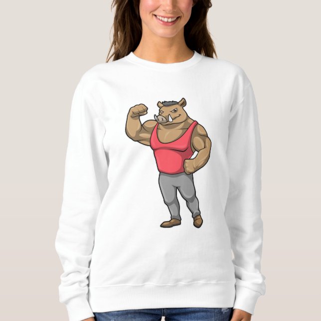Camiseta Boar Bodybuilder Bodybuilding Músculos (Frente)