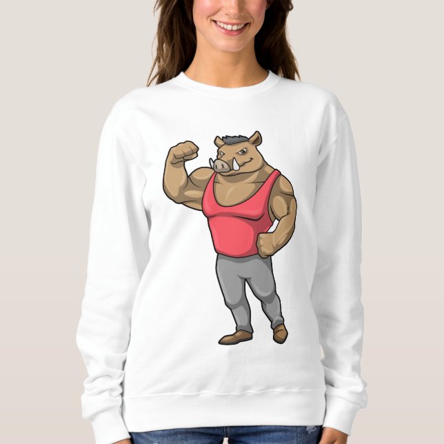 Camiseta Boar Bodybuilder Bodybuilding Músculos (Frente)