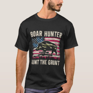 Camiseta Boar Hunter Mens Hunt Grunt Vintage American F