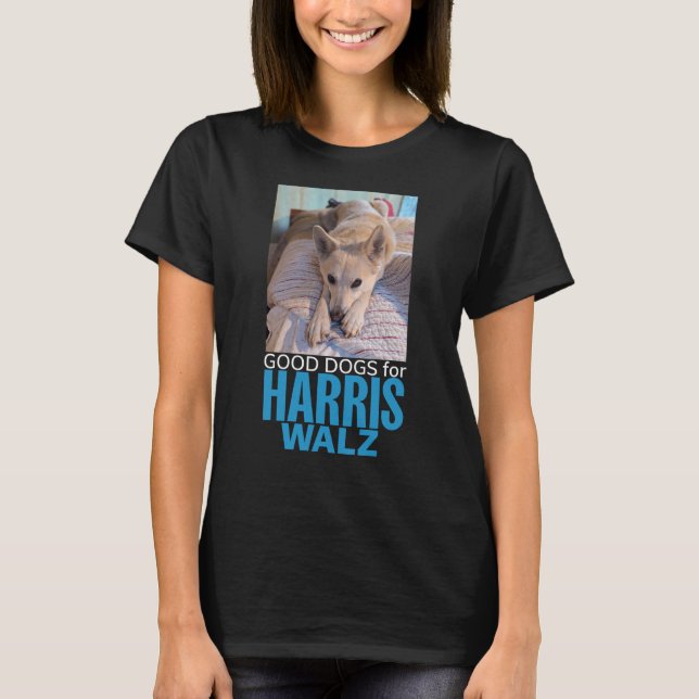 Camiseta Boas Cães para Harris/Walz (Frente)