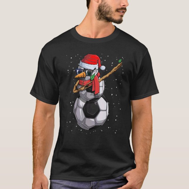 Camiseta Boas de Natal Dabbing Snowman Xmas (Frente)