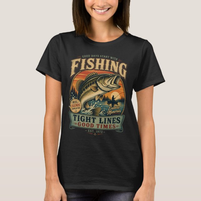 Camiseta Boas Dias Começam Com a Pesca (Frente)