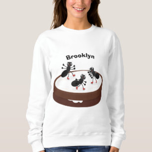 Camiseta Boas formigas patinando em desenho de biscoito