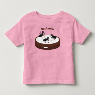 Camiseta Boas formigas patinando em desenho de biscoito