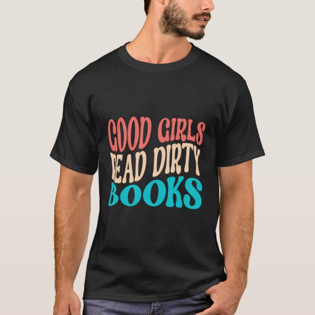 Camiseta Boas Garotas Leem Livros Sujos Retro Engraçado Boo (Frente)