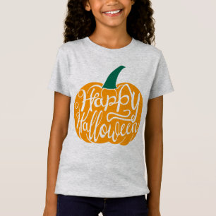 Camiseta Boas inscrições do Dia das Bruxas em abóbora escul