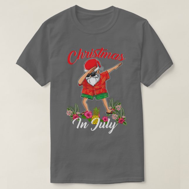 Camiseta Boas Papais noeis de Natal em julho Meninos Havaia (Frente do Design)