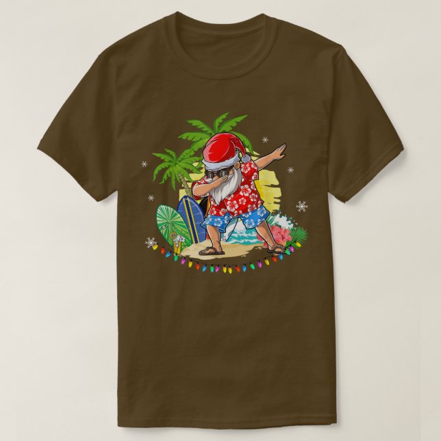 Camiseta Boas Papais noeis de Natal em julho Meninos Havaia (Frente do Design)