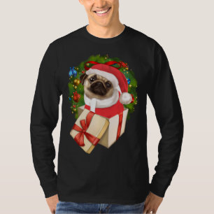 Camiseta Boas Papais noeis de Pug Bote Natal