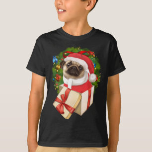 Camiseta Boas Papais noeis de Pug Bote Natal
