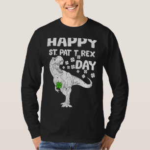 Camiseta Boas Ruas no Rex Saint Patrick S Day Dinossaur Boy
