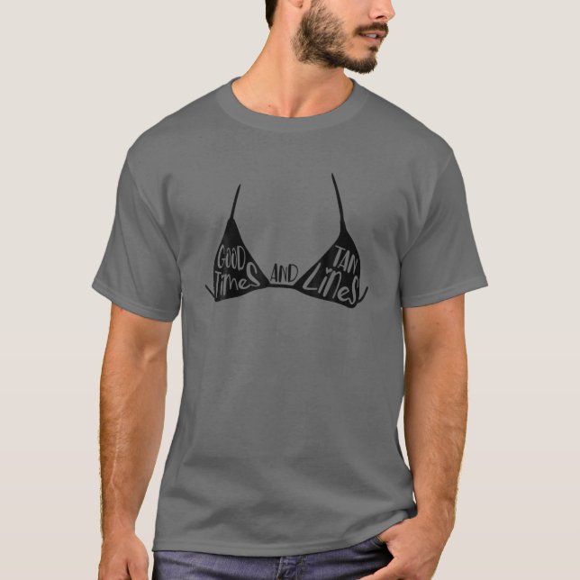 Camiseta Boas Tempos E Linhas De Bikini Praia Férias De Ver (Frente)