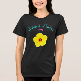 Camiseta Boas Víblias Apenas Arte de Hibisco Amarelo