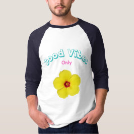 Camiseta Boas Víblias Apenas Arte de Hibisco Amarelo