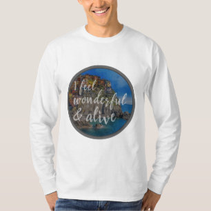 Camiseta boas vibrações citações motivacionais para o s