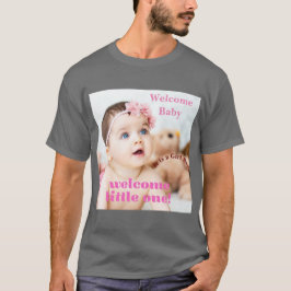 Camiseta Boas-vindas Nova Imagem de Texto para Bebê Cinza E