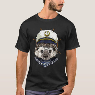 Camiseta Boat Captain Hedgehog Boat Boat Owners Sailor Ani