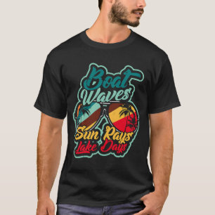 Camiseta Boat faz ondas de raios solares dias do lago de fé