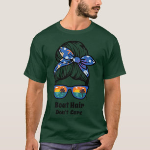 Camiseta Boat Hair Não Cuide das mulheres da praia de pão b