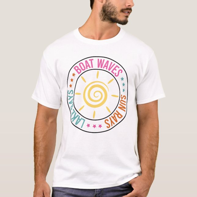 Camiseta Boat Waves Sun Rays Lake Day (Frente)