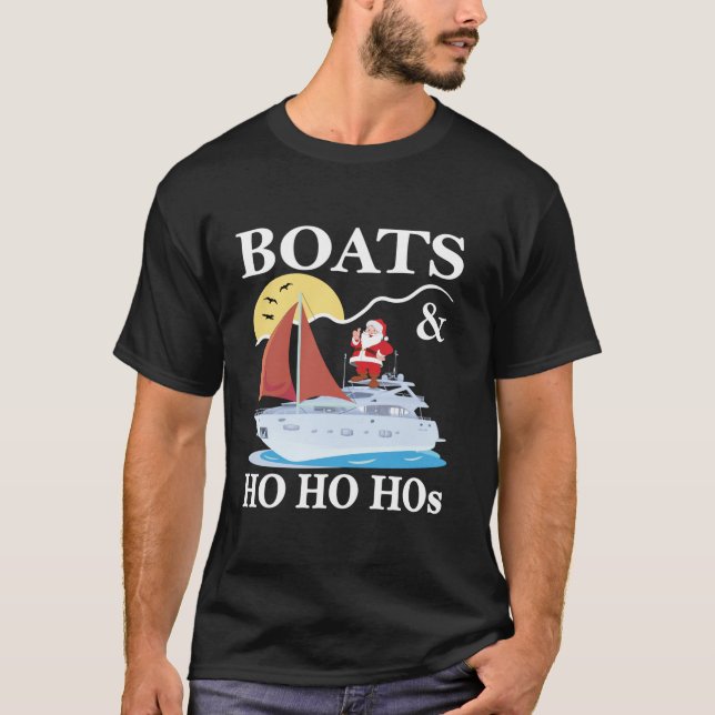 Camiseta Boats Ho Hos Natal Pajama Engraçado Humor Xmas (Frente)