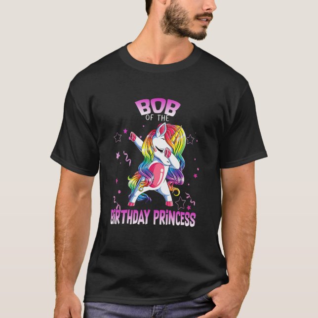 Camiseta Bob da Festa de aniversário Princesa Dabbing Unico (Frente)