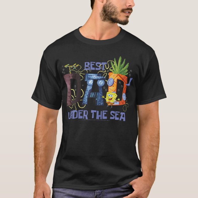 Camiseta Bob Esponja Melhor Pai Debaixo do Mar (Frente)
