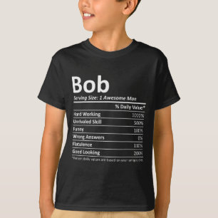 Camiseta Bob Nutrição Aniversário Engraçado D Nome Gif