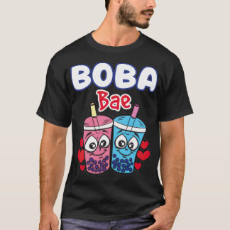 Camiseta BOBA BAE Bubble Tea Frindship Humor Cartoon andalu