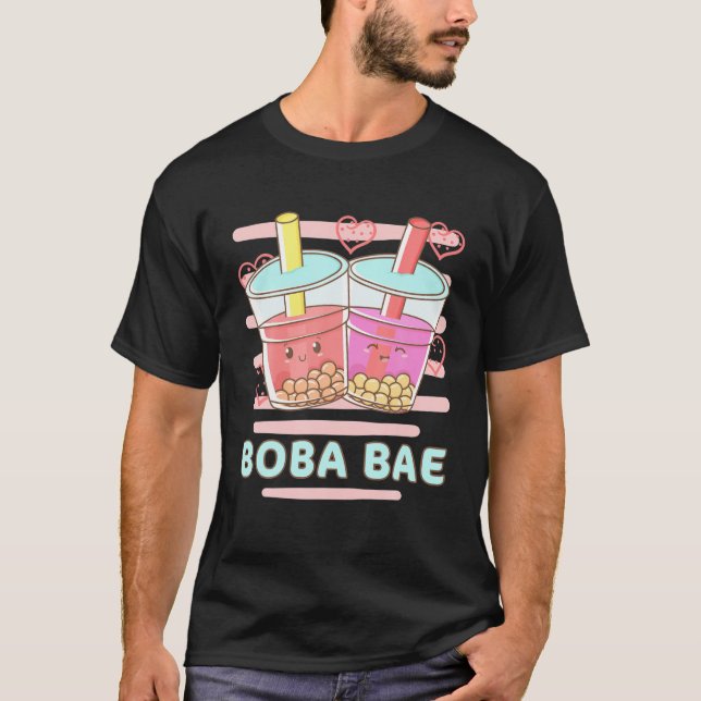 Camiseta Boba BAE Kawaii Bubble Tea Com Boba Cute Bebe (Frente)