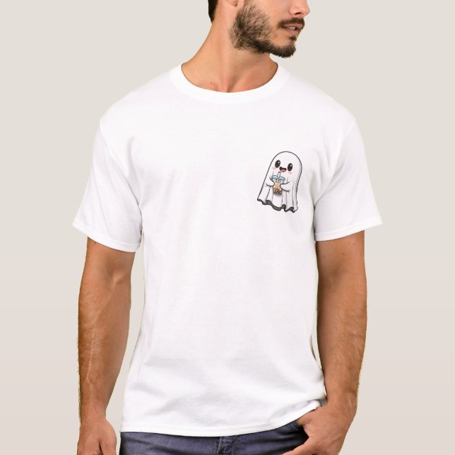 Camiseta Boba Boo: Adorable Ghost with Bubble Tea (Frente)