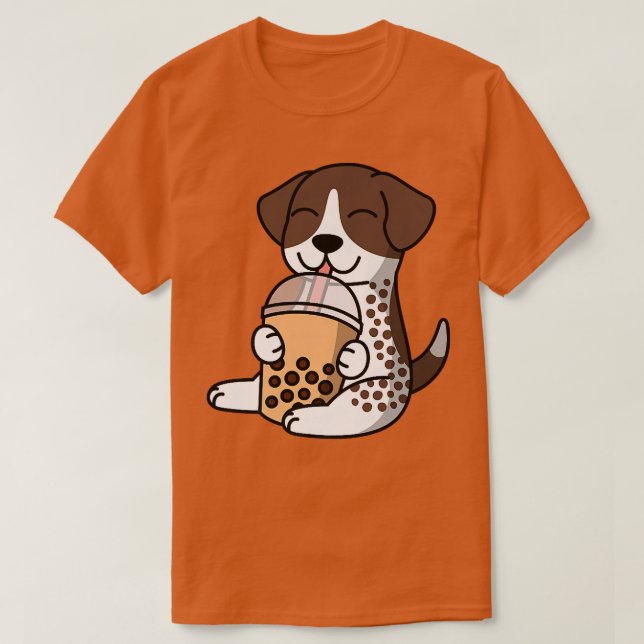 Camiseta Boba Bubble Milk Tea German Shorired Pointer Do (Frente do Design)