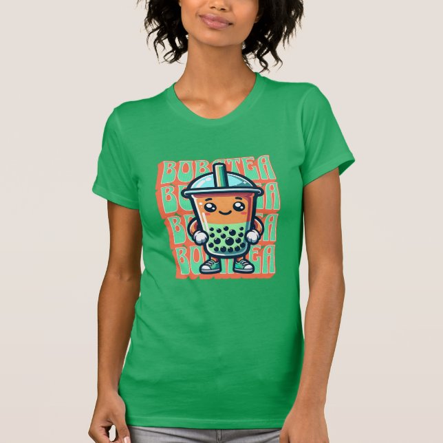 Camiseta Boba Bubble Tea Kawaii Cute Cartoon (Frente)
