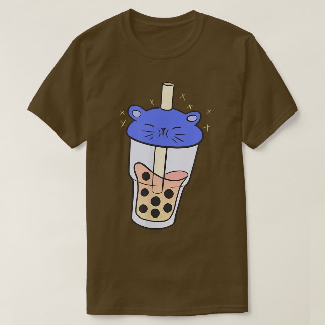 Camiseta Boba Bubble Tea pérola milk Trend Bear Bear Cup (Frente do Design)