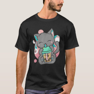 Camiseta Boba Cat Boba Tea Bubble Tea Kawaii Anime Cat Kawa