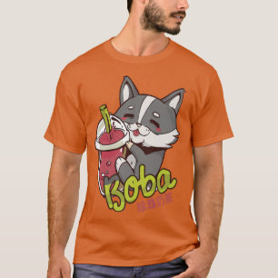 Camiseta Boba Cat Tea Drinking Bubble Japanese Girl Kawaii