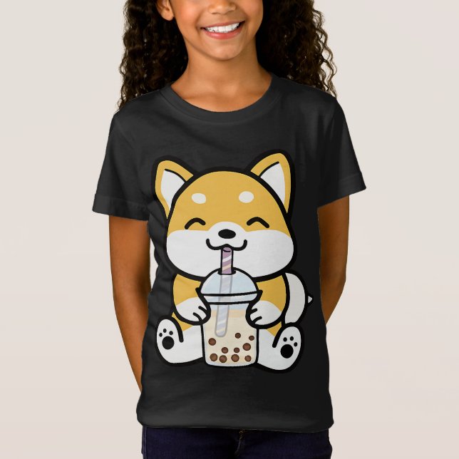 Camiseta Boba Corgi | Chá de leite | Corgi Lover (Frente)