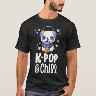 Camiseta Boba e KPop Kawaii Panda Bubble Tea KPop falken