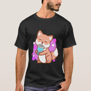 Camiseta Boba Fox Bubble Tea Kawaii Neko