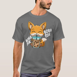Camiseta Boba Fox Funny Kawaii Bubble Tea Premium