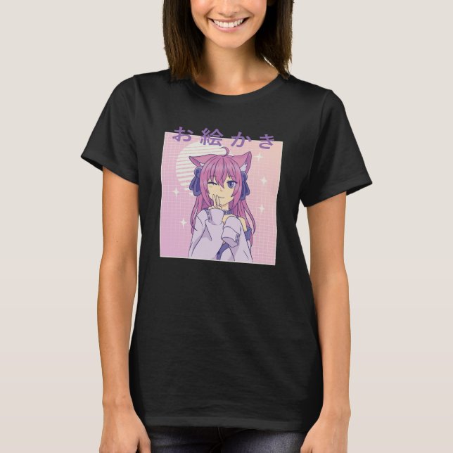 Camiseta Boba Girl bubble tea Só uma garota que ama anime (Frente)