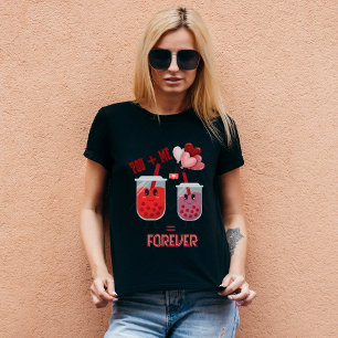 Camiseta Boba Love Forever – Adorável Casal no Dia dos Namo