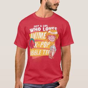Camiseta Boba Lover Apenas Uma Menina Que Ama Anime Kpop E 