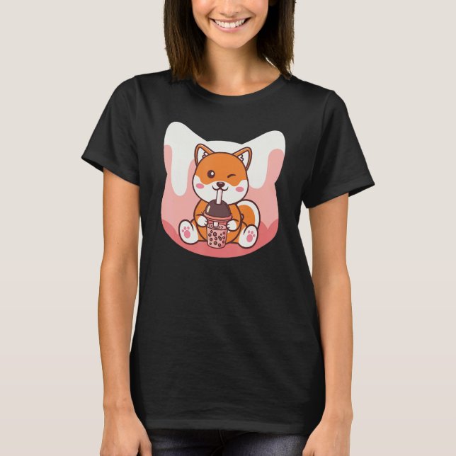 Camiseta Boba Milk and Corgi Dog (Frente)