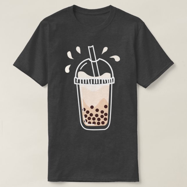 Camiseta Boba Milk Tea em um copo (Frente do Design)