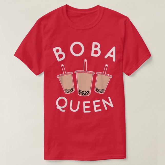 Camiseta Boba Queen, Ice Drink Tea Bubble Boba Tee (Frente do Design)