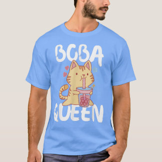 Camiseta Boba Queen Panda Lover Bebendo Bubble milk Tea Ka