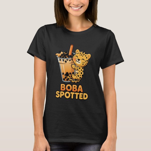 Camiseta Boba Spotted Cute Leopard Cheetah Hugging Bubble M (Frente)