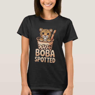 Camiseta Boba Spotted Funny Leopard Bubble Milk Tea Pun Kaw