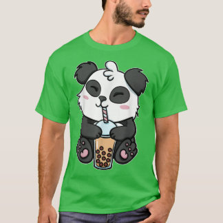Camiseta Boba Tapioca Pérolas Bolhas Leite Tea Beber Panda